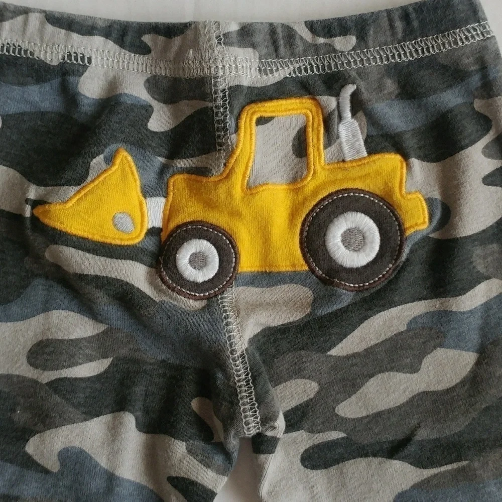 Carter's Digger Camo Bodysuit Set EUC 6 M